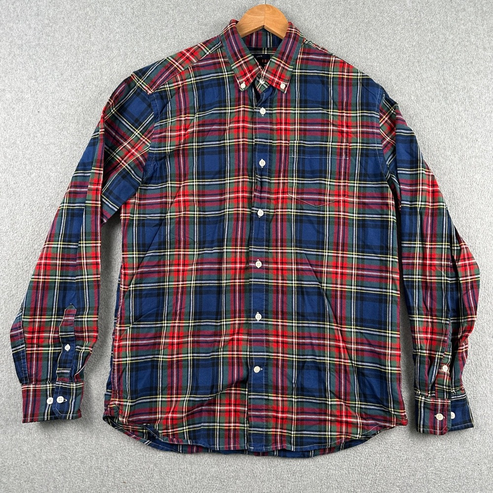 Gap Button Down Mens L Multicolor Plaid Slim Fit Long Sleeve Cotton Shirt